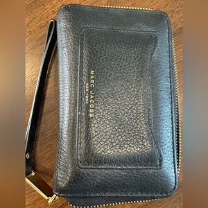 Marc Jacobs Black Leather Wristlet Wallet